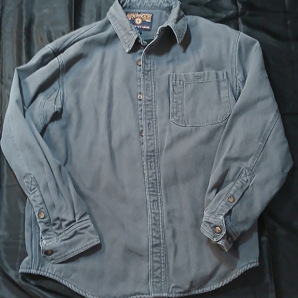 Duluth Trading Hanger Bender Fire Hose Chore Work Jacket Shacket Fleece Lined M